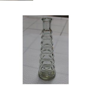 ribbed transparent bottle Antique (1880`s)presumably from hot sauce no cap